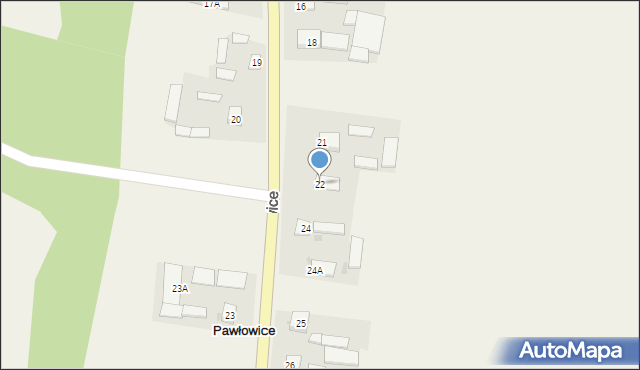 Pawłowice, Pawłowice, 22, mapa Pawłowice