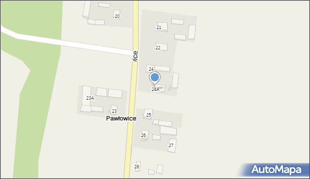 Pawłowice, Pawłowice, 24A, mapa Pawłowice