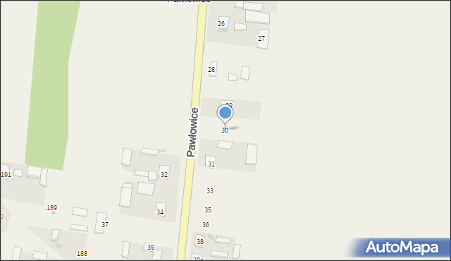 Pawłowice, Pawłowice, 30, mapa Pawłowice