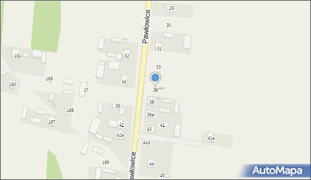 Pawłowice, Pawłowice, 36, mapa Pawłowice
