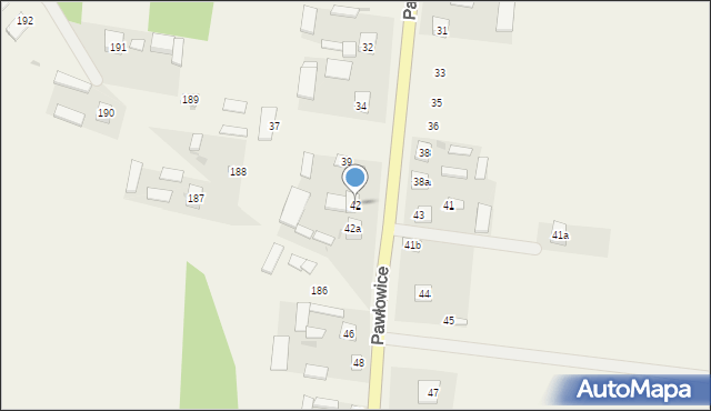 Pawłowice, Pawłowice, 42, mapa Pawłowice
