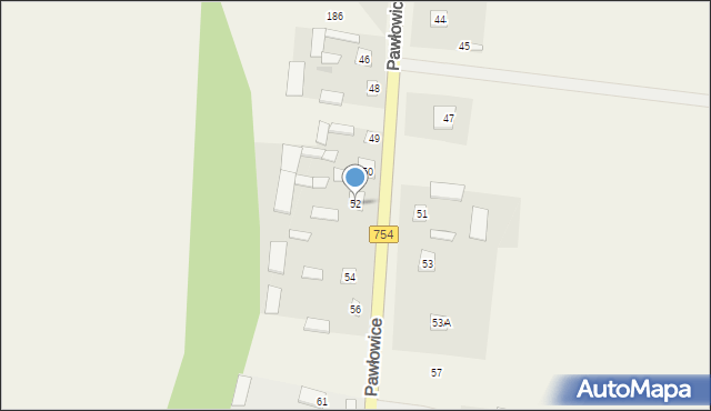 Pawłowice, Pawłowice, 52, mapa Pawłowice