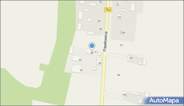 Pawłowice, Pawłowice, 61, mapa Pawłowice