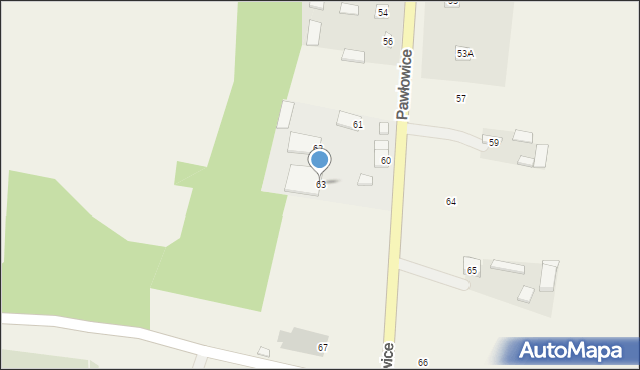 Pawłowice, Pawłowice, 63, mapa Pawłowice
