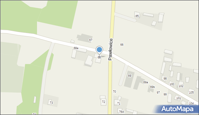 Pawłowice, Pawłowice, 68, mapa Pawłowice