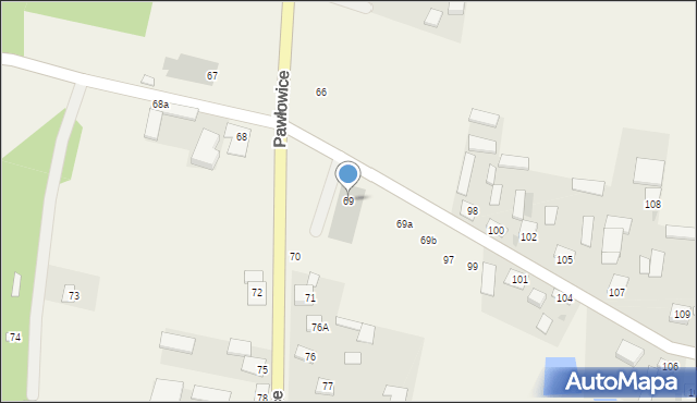 Pawłowice, Pawłowice, 69, mapa Pawłowice