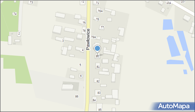 Pawłowice, Pawłowice, 80, mapa Pawłowice