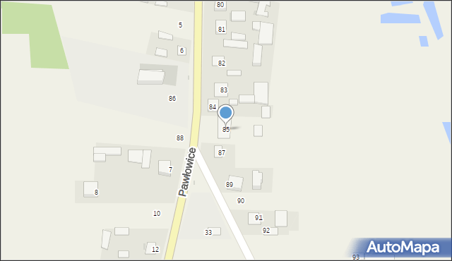 Pawłowice, Pawłowice, 85, mapa Pawłowice