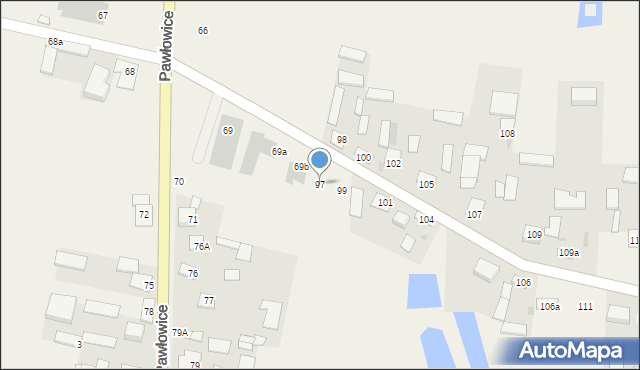 Pawłowice, Pawłowice, 97, mapa Pawłowice
