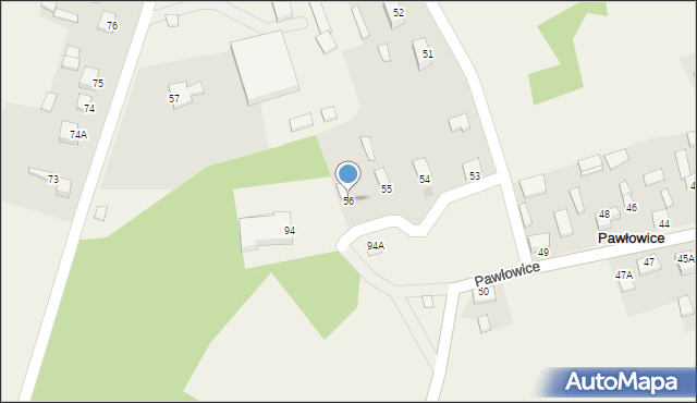 Pawłowice, Pawłowice, 56, mapa Pawłowice