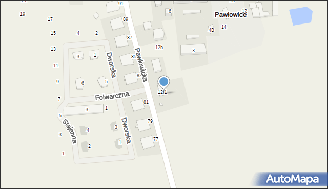 Pawłowice, Pawłowicka, 12A, mapa Pawłowice