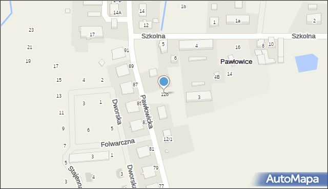 Pawłowice, Pawłowicka, 12b, mapa Pawłowice