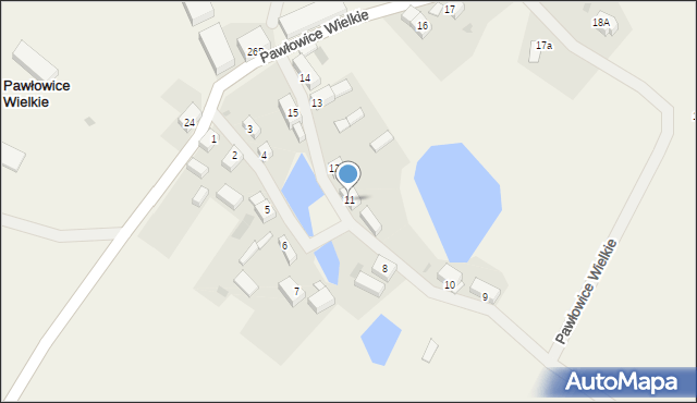 Pawłowice Wielkie, Pawłowice Wielkie, 11, mapa Pawłowice Wielkie