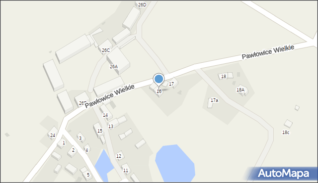Pawłowice Wielkie, Pawłowice Wielkie, 16, mapa Pawłowice Wielkie