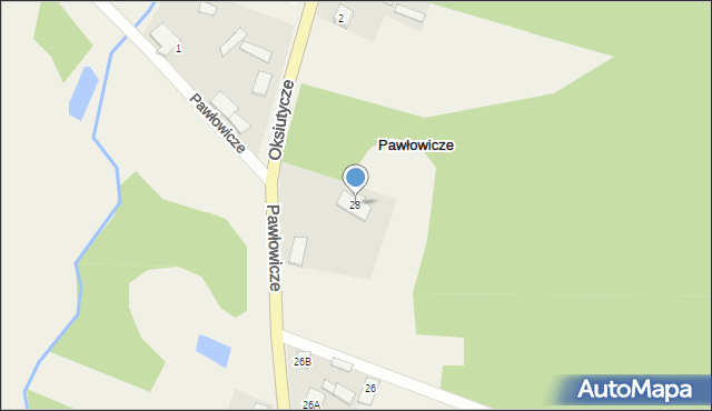Pawłowicze, Pawłowicze, 28, mapa Pawłowicze