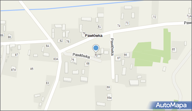Pawłówka, Pawłówka, 70, mapa Pawłówka