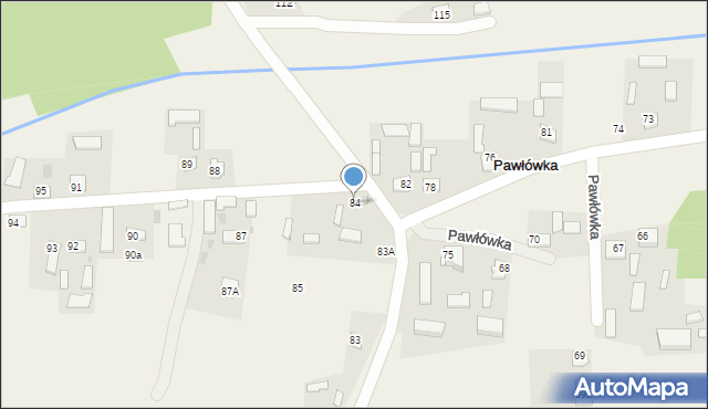 Pawłówka, Pawłówka, 84, mapa Pawłówka