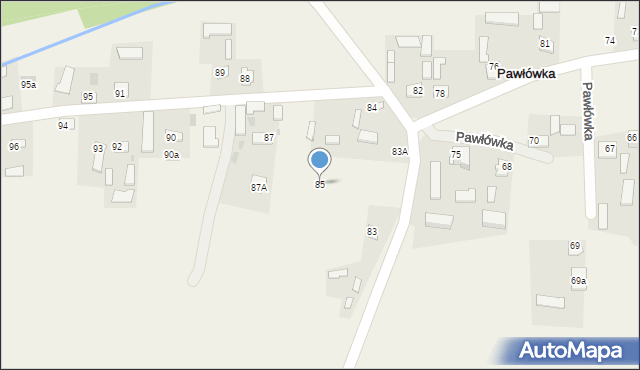 Pawłówka, Pawłówka, 85, mapa Pawłówka