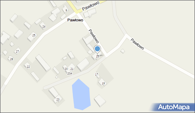 Pawłowo, Pawłowo, 15, mapa Pawłowo