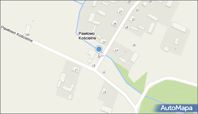 Pawłowo Kościelne, Pawłowo Kościelne, 21, mapa Pawłowo Kościelne