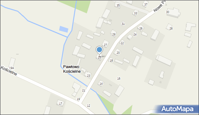 Pawłowo Kościelne, Pawłowo Kościelne, 25, mapa Pawłowo Kościelne