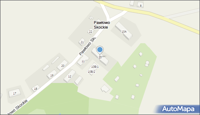 Pawłowo Skockie, Pawłowo Skockie, 10, mapa Pawłowo Skockie
