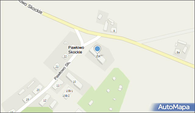 Pawłowo Skockie, Pawłowo Skockie, 10A, mapa Pawłowo Skockie