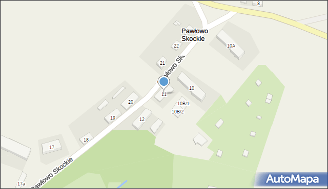 Pawłowo Skockie, Pawłowo Skockie, 11, mapa Pawłowo Skockie