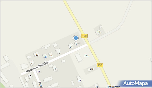 Pawłowo Żońskie, Pawłowo Żońskie, 1, mapa Pawłowo Żońskie