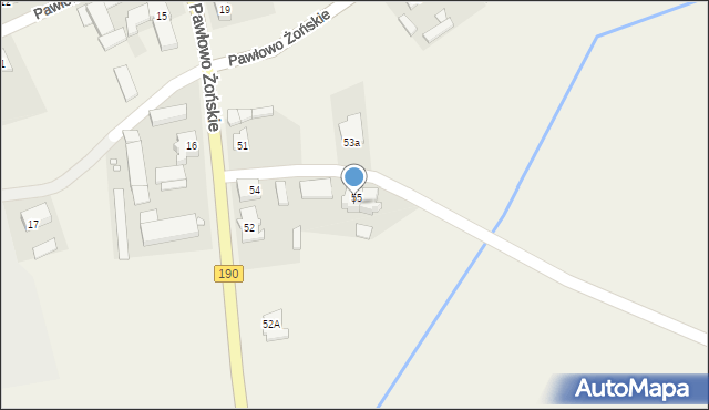 Pawłowo Żońskie, Pawłowo Żońskie, 55A, mapa Pawłowo Żońskie