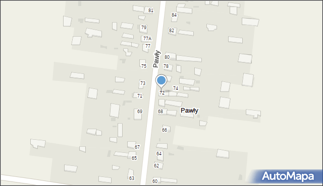 Pawły, Pawły, 72, mapa Pawły