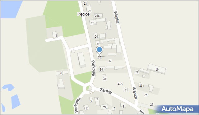 Pęcice, Parkowa, 35, mapa Pęcice