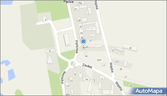 Pęcice, Parkowa, 39, mapa Pęcice