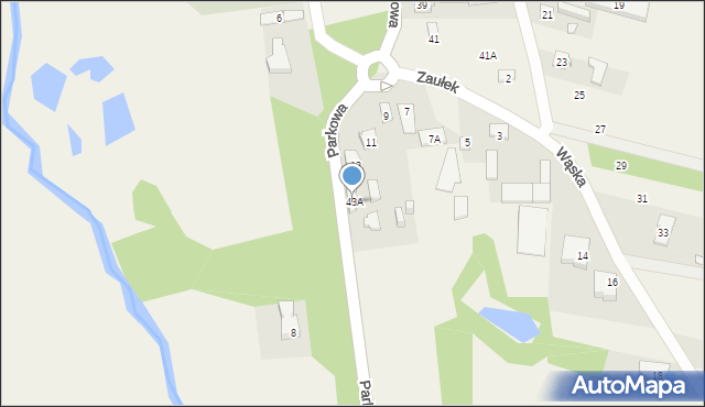 Pęcice, Parkowa, 43A, mapa Pęcice
