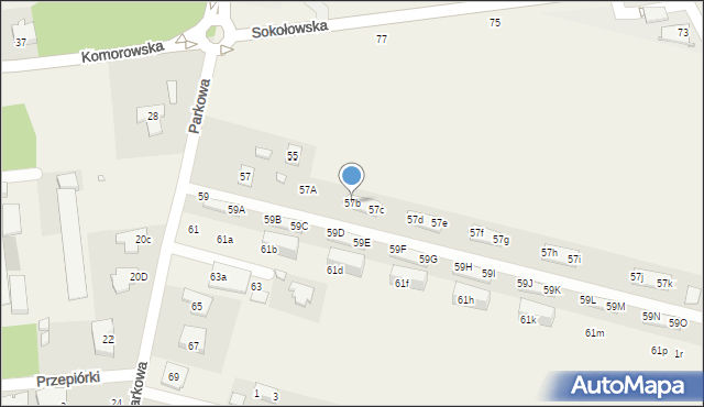 Pęcice, Parkowa, 57b, mapa Pęcice