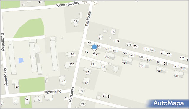 Pęcice, Parkowa, 61a, mapa Pęcice