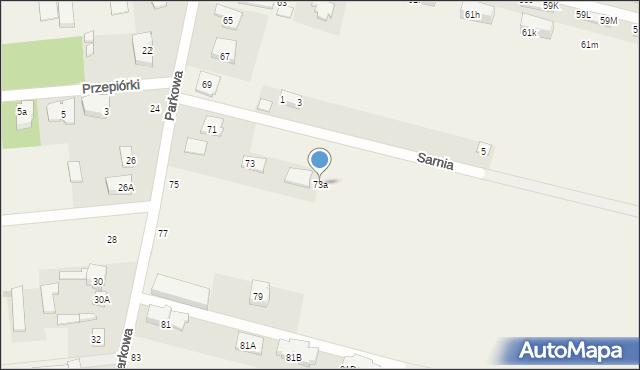Pęcice, Parkowa, 73a, mapa Pęcice