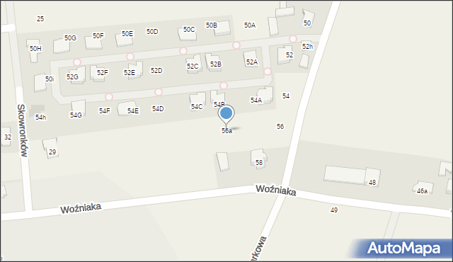 Pęcice Małe, Parkowa, 56a, mapa Pęcice Małe