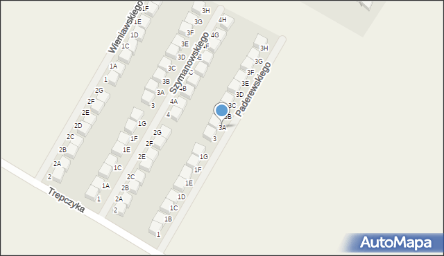 Pępowo, Paderewskiego Ignacego Jana, 3A, mapa Pępowo