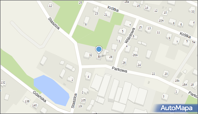 Pępowo, Parkowa, 30, mapa Pępowo