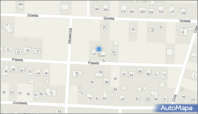 Piaseczna Górka, Pawia, 49, mapa Piaseczna Górka