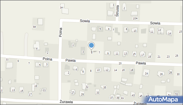 Piaseczna Górka, Pawia, 5, mapa Piaseczna Górka