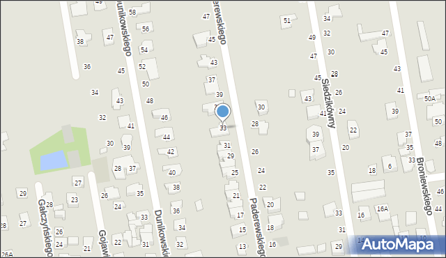 Piaseczno, Paderewskiego Ignacego Jana, 33, mapa Piaseczno