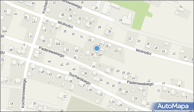 Piasek, Paderewskiego Ignacego Jana, 26a, mapa Piasek