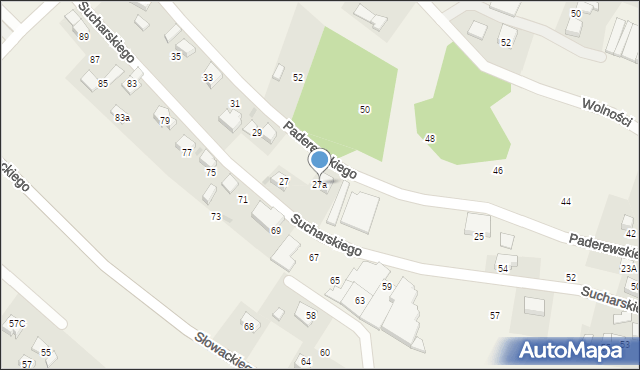 Piasek, Paderewskiego Ignacego Jana, 27a, mapa Piasek