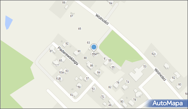 Piasek, Paderewskiego Ignacego Jana, 55A, mapa Piasek