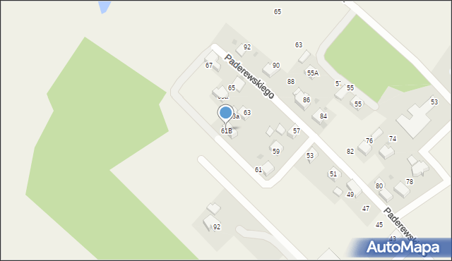 Piasek, Paderewskiego Ignacego Jana, 61B, mapa Piasek