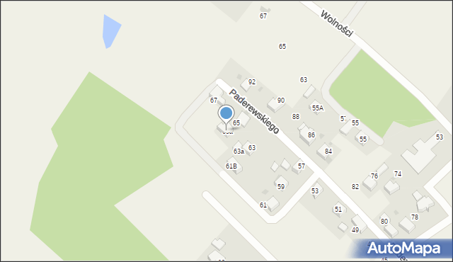 Piasek, Paderewskiego Ignacego Jana, 65a, mapa Piasek