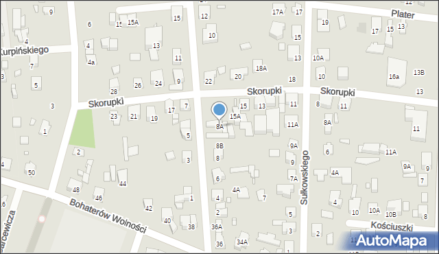 Piastów, Paderewskiego Ignacego Jana, 8A, mapa Piastów