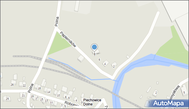 Piechowice, Papierników, 8, mapa Piechowice